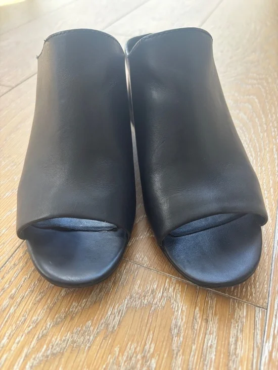 3.1 Phillip Lim Black Leather Block Heel Mule/Slip-On Open-Toe Sandal (7 US) - Picture 4 of 14